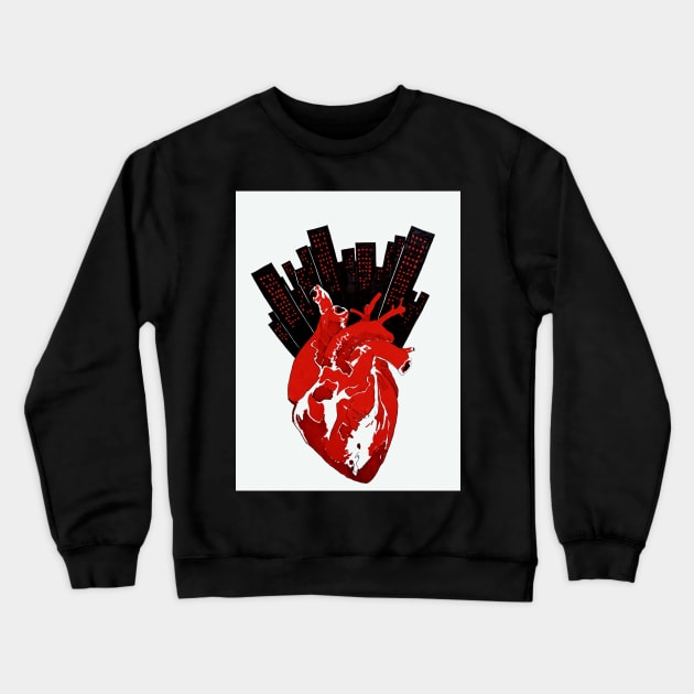 City Heart Crewneck Sweatshirt by theprometeus